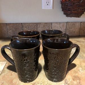 Kahlua Coffee Mug Brown Coffee Beans Tall Ceramic Coffee Cup 12 Oz